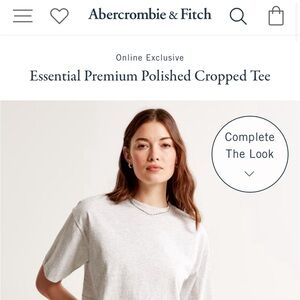 NWT Abercrombie & Fitch - Essential Premium Polished Cropped Tee